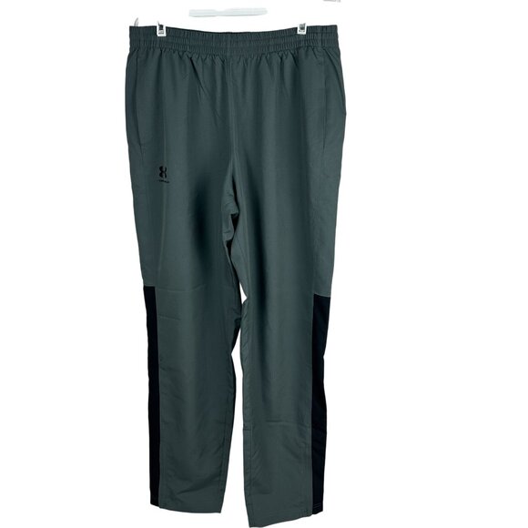 Under Armour Mens Loose Fit Athletic Pants LG Green & Black Lightweight - Picture 1 of 6